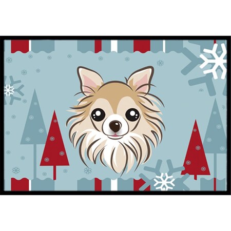 Carolines Treasures Winter Holiday Chihuahua Indoor and Outdoor Mat- 18 x 27 in. BB1747MAT